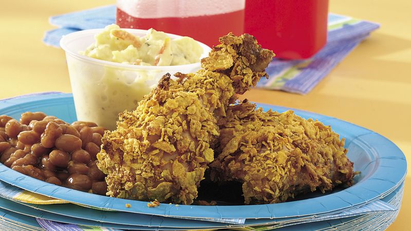Oven Fried Chicken with Corn Flakes