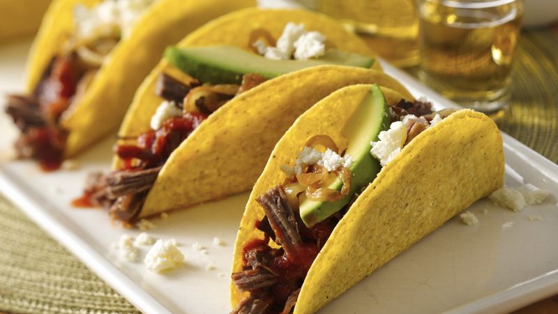 Slow-Cooker Spicy BEERbacoa Tacos