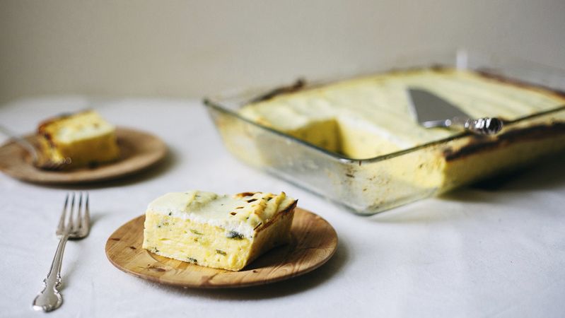 Make-Ahead Polenta with Green Onions and Ricotta