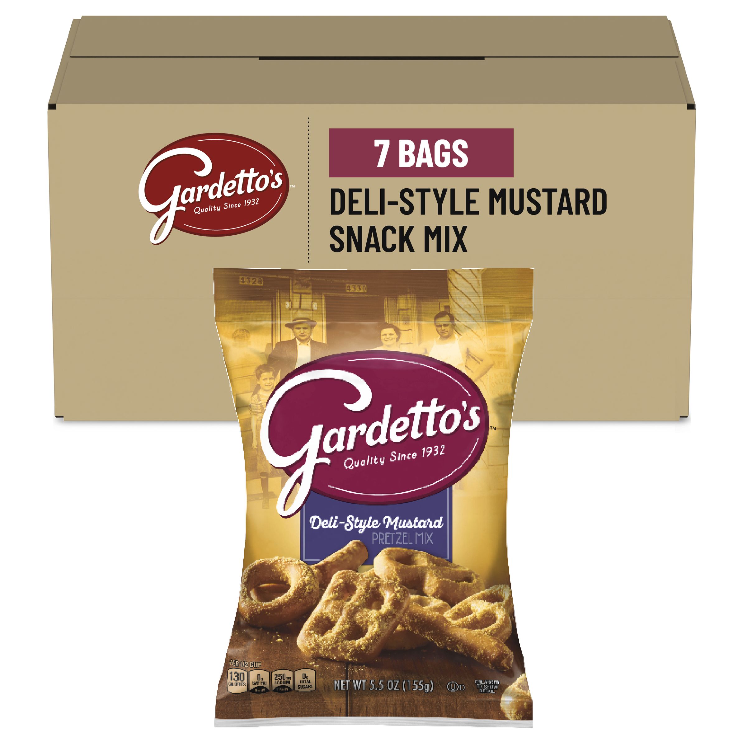  Case Optimized Hero Gardetto's Salty Snack Mix Bag Deli-Style Mustard 7/5.5 oz