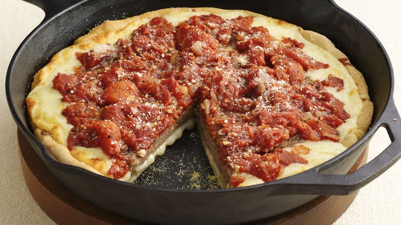 Deep-Dish Sausage Patty Pizza