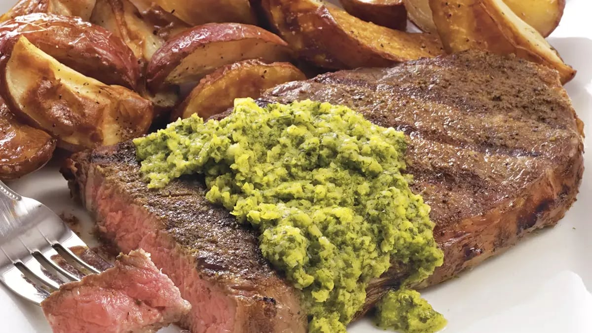 Sirloin Steaks with Cilantro Chimichurri