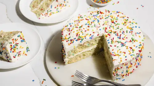 Rainbow Chip Birthday Cake