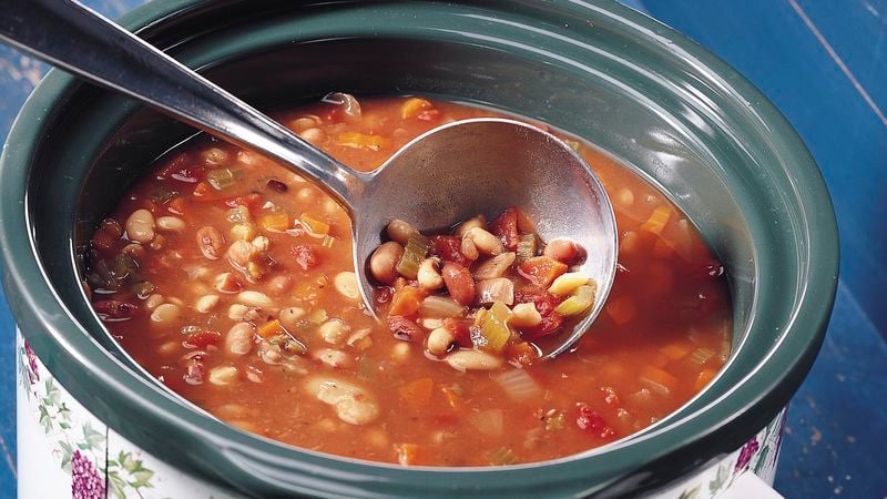 Slow-Cooker Easy Multi-Bean Soup