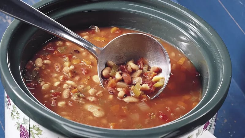 Slow-Cooker Easy Multi-Bean Soup