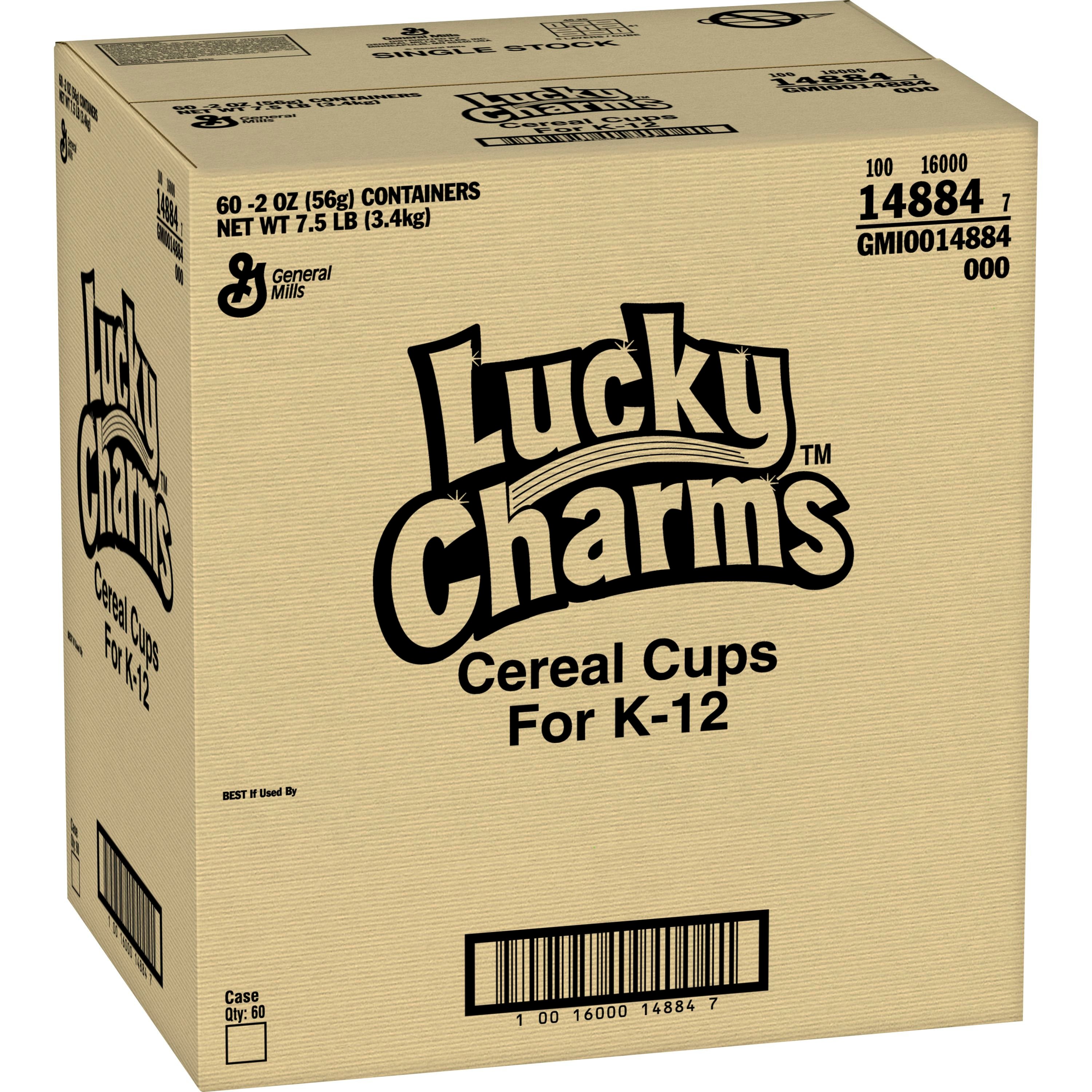 Case - Left Front 3D Lucky Charms(TM) Cereal Single Serve K12 2oz Eq Grain (60ct)