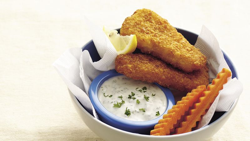Fish Fillets with Garlic Sauce