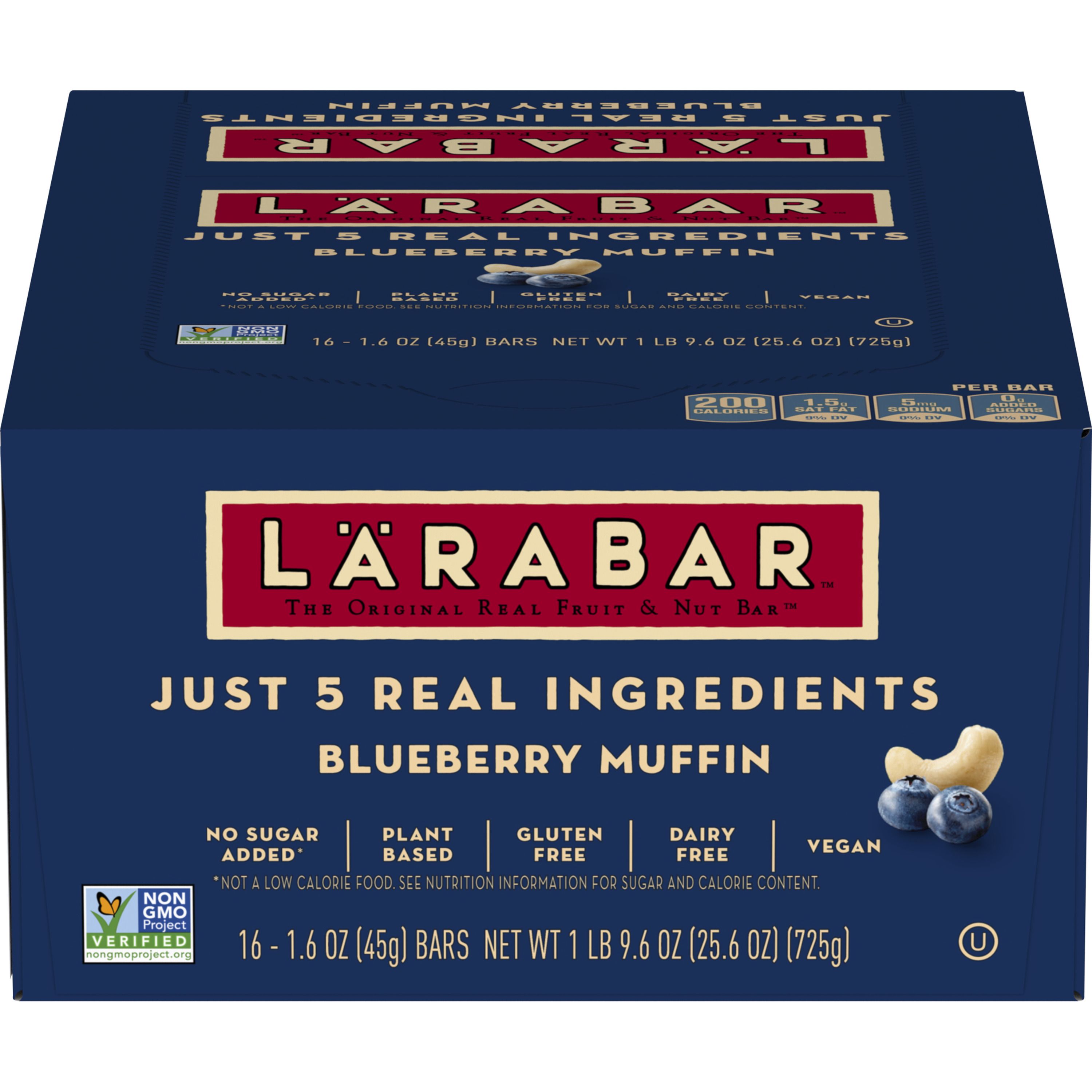 Front - 3D Lärabar(TM) Gluten Free Wellness Bars Blueberry Muffin (16 ct) 1.6 oz