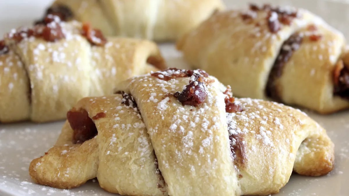 Chocolaty Hazelnut and Bacon Crescents