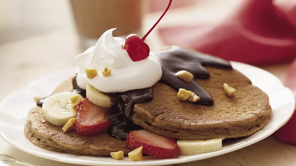 Awesome Banana Split Pancakes