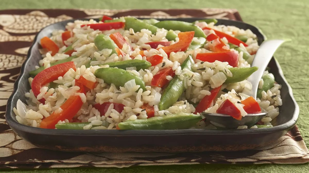 Gluten-Free Sugar Snap Peas and Rice