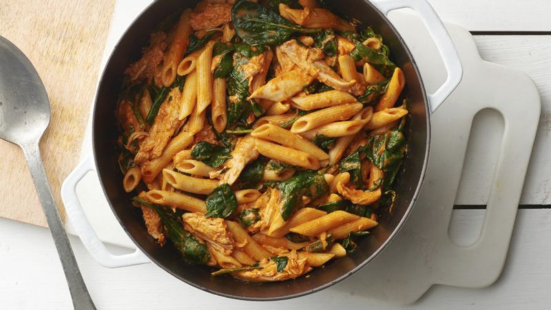 One-Pot Creamy Chicken and Roasted Red Pepper Penne