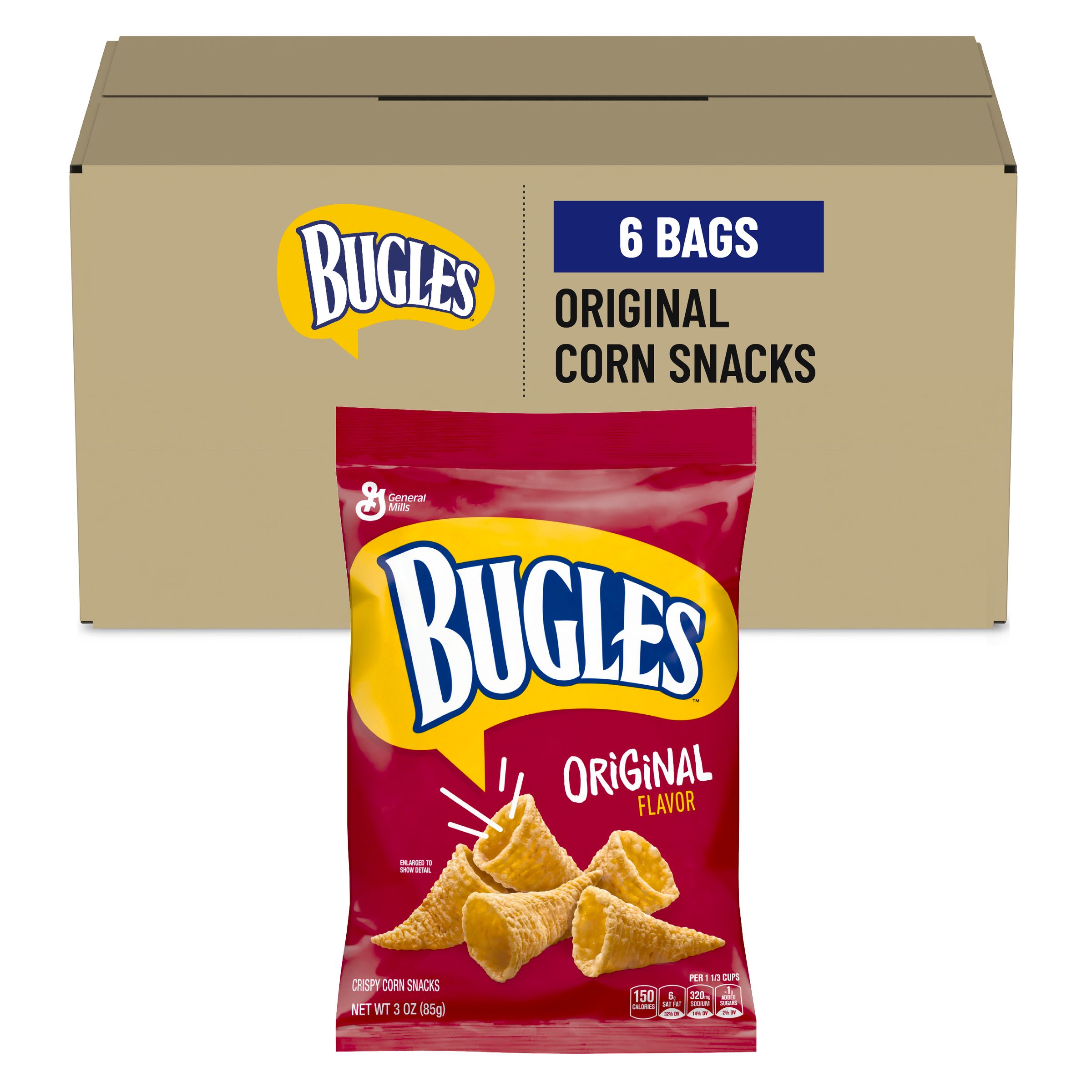 Case Optimized Hero Bugles Salty Snack Bag Original 6/3 OZ