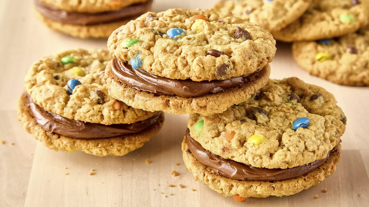 Chocolate Peanut Butter Monster Cookie Sandwiches