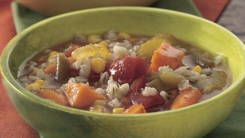 Slow-Cooker Vegetable Soup with Barley
