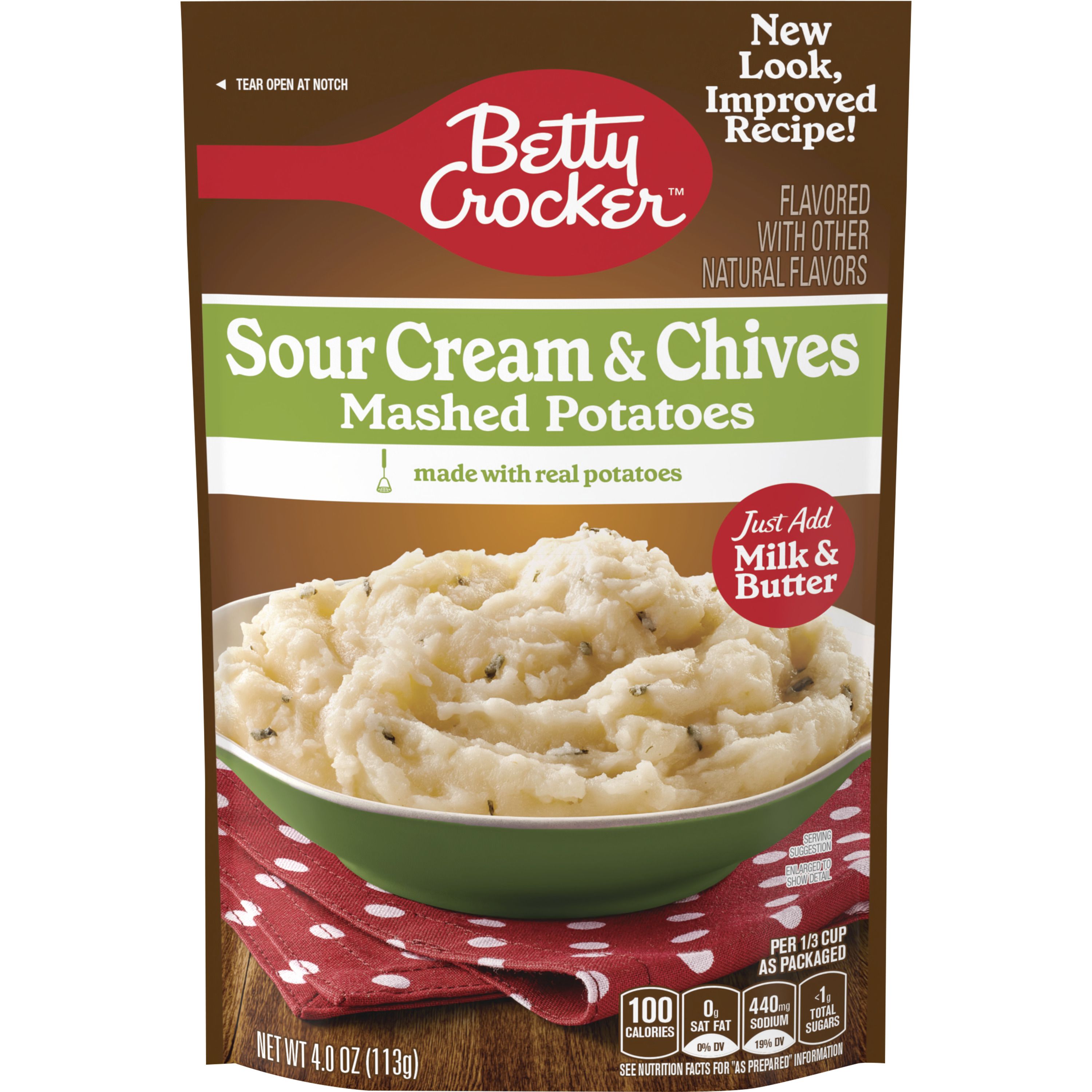 Betty Crocker Sour Cream & Chives Mashed Potatoes, 4 oz.