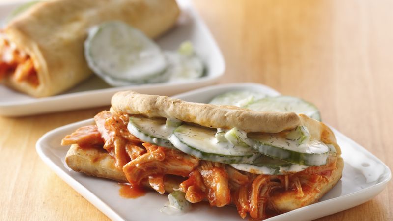 Kickin’ Chicken Sandwiches with Cucumber Topping