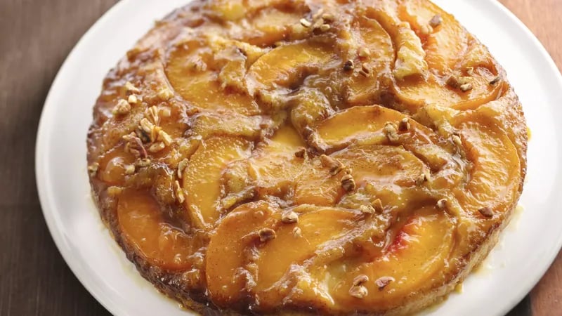 Caramelized Peach Upside-Down Coffee Cake