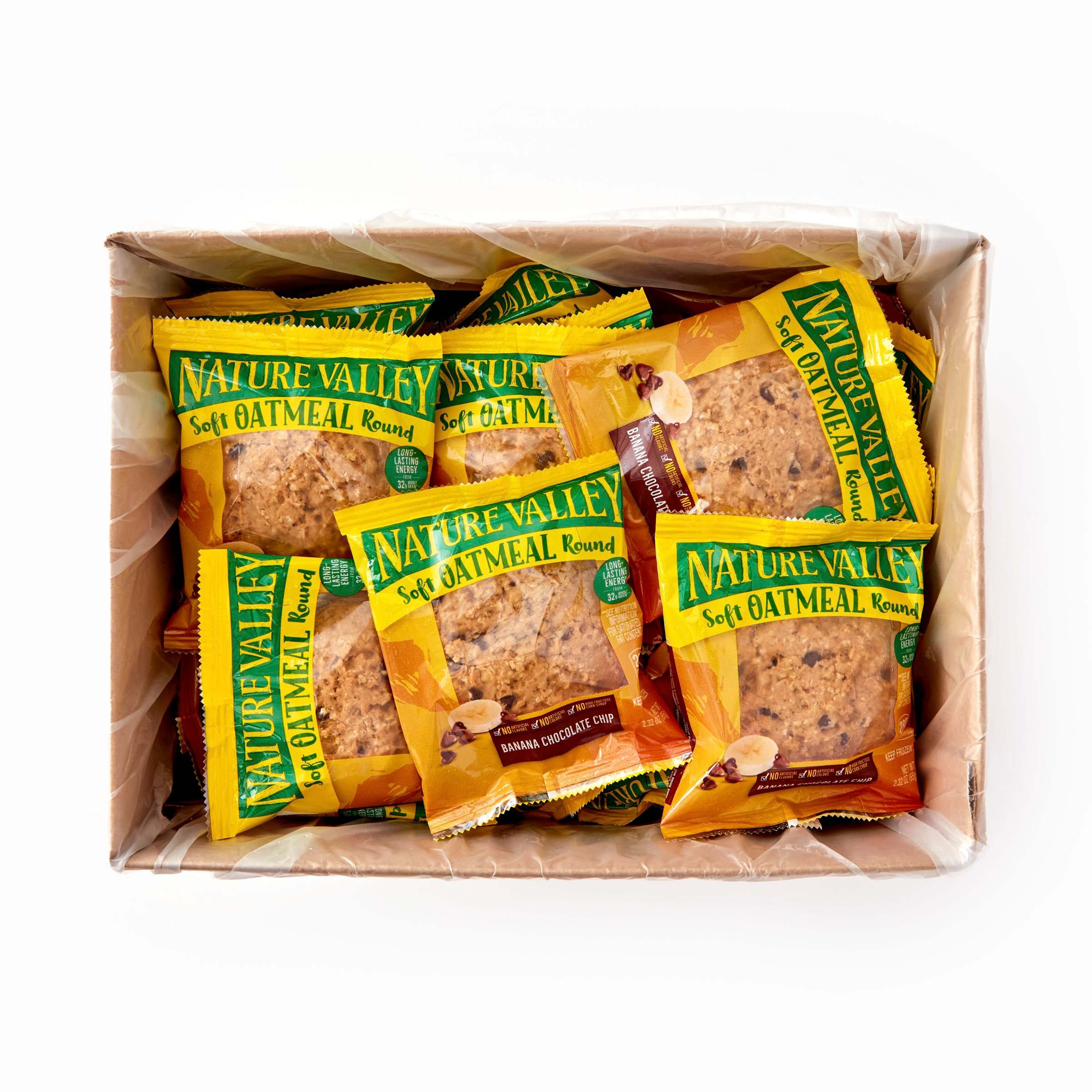  Open Case Nature Valley Frozen Meals Oatmeal Round Single Serve Pouch Banana Chocolate Chip 72/2.32 OZ