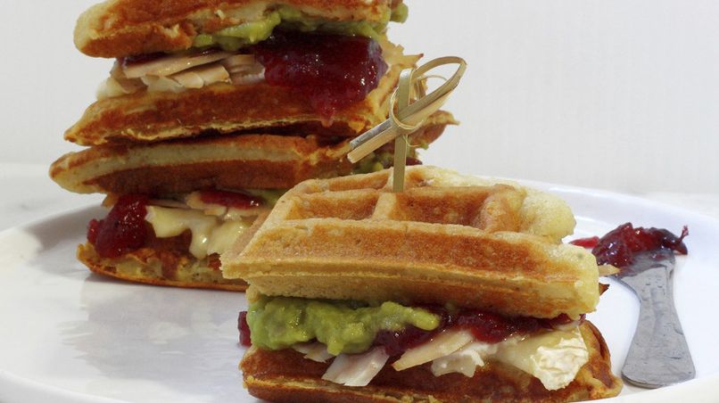 Sandwiches de Waffles y Pavo