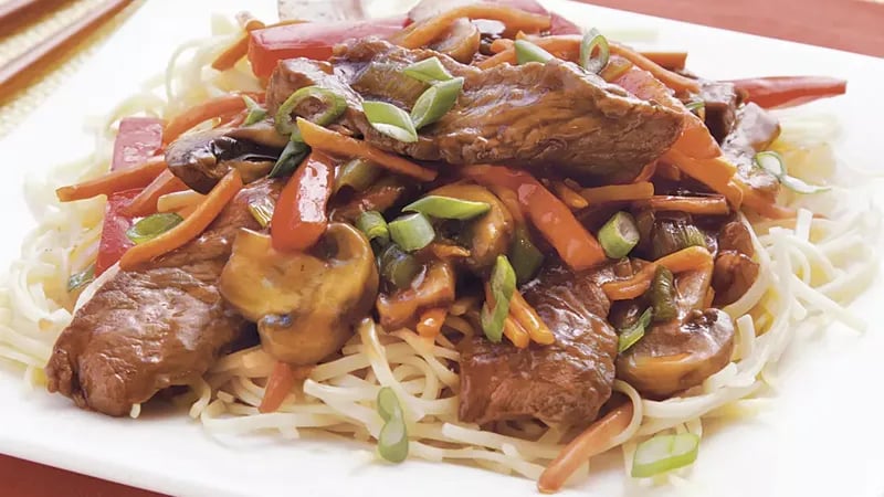 Beef-Mushroom Teriyaki Noodles