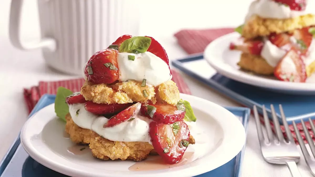 Cornmeal Strawberry Shortcakes