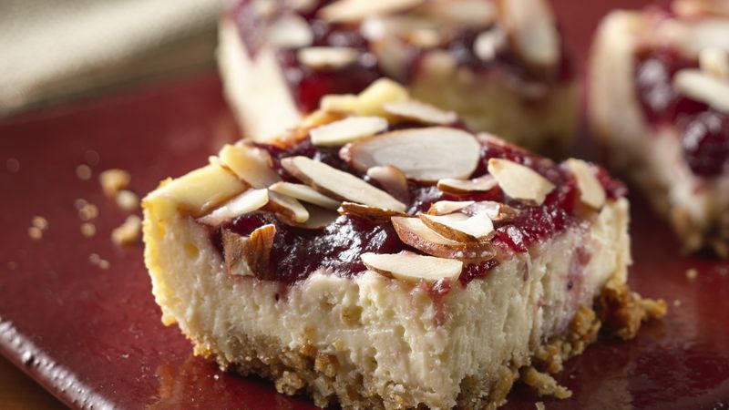 Cranberry Almond Cheesecake Squares
