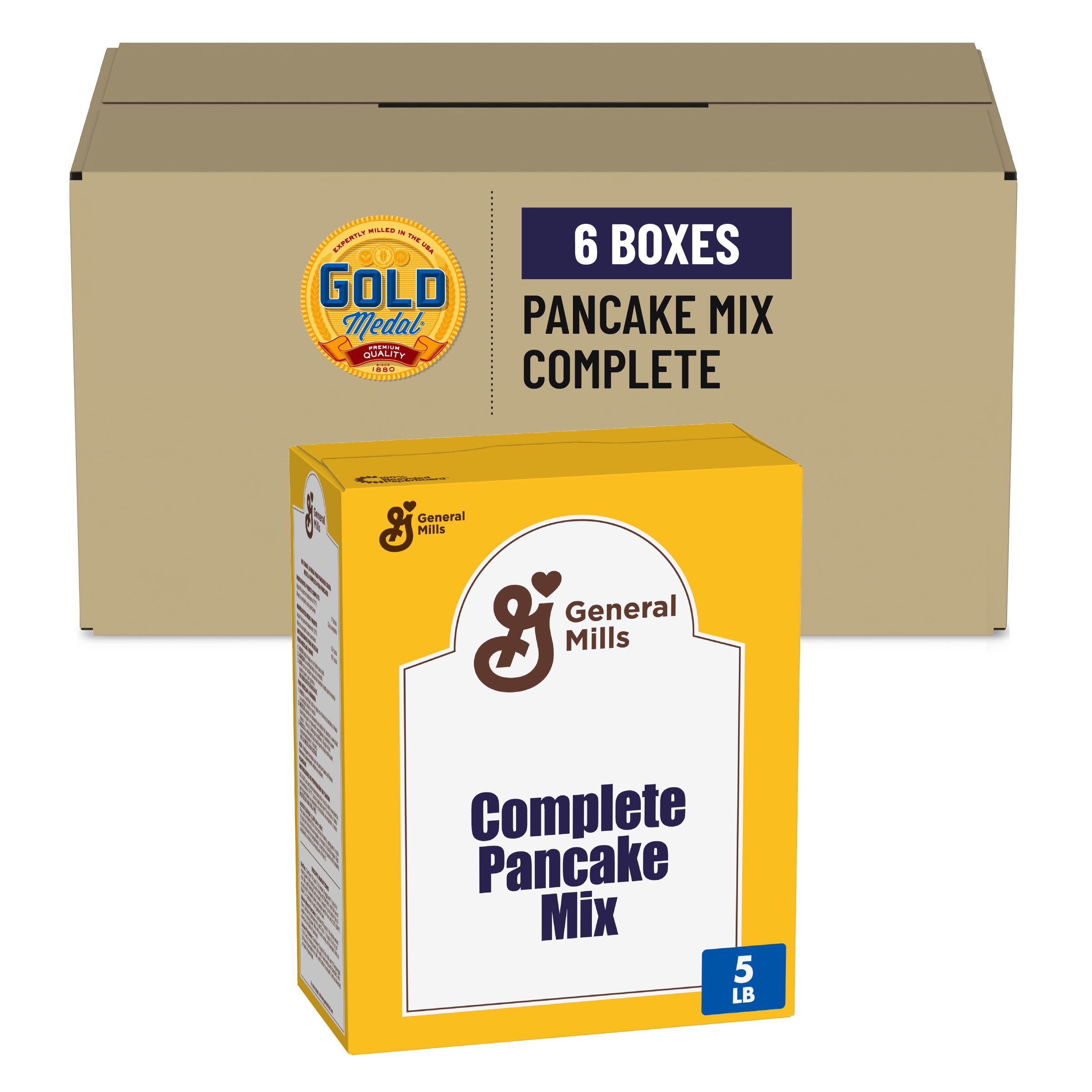  Case Optimized Hero General Mills Pancake Mix Box Complete 6/5 LB