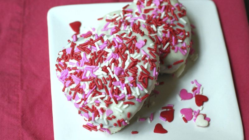 Mini Raspberry-Chocolate Heart Cakes