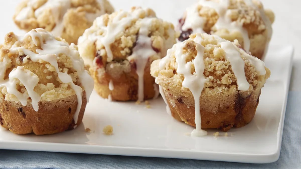 Cherry-Cream Cheese Crumb Cake Bombs