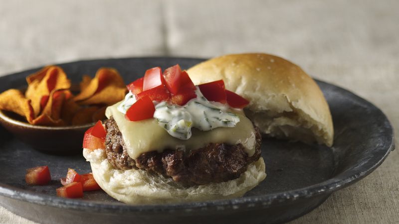 Beef and Chorizo Burgers with Roasted Chile Mayonnaise