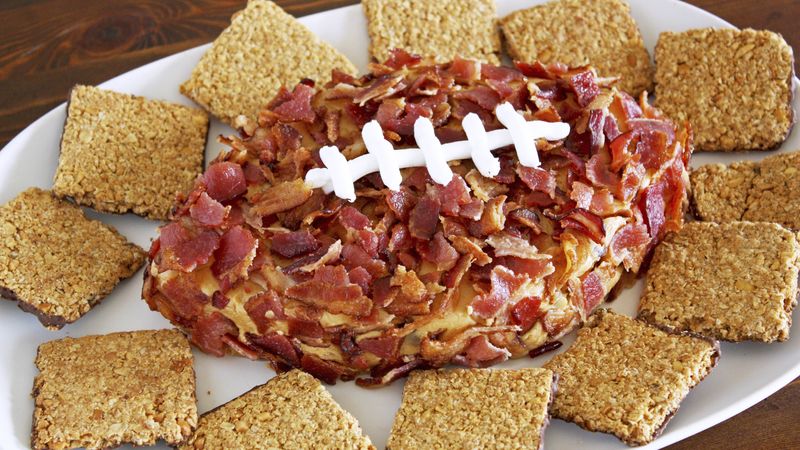 Peanut Butter-Bacon Football Dip