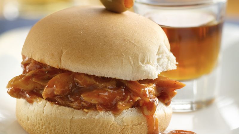 Whiskey and Beer BBQ Chicken Sliders