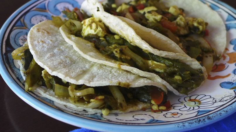 Rajas Tacos with Cheese