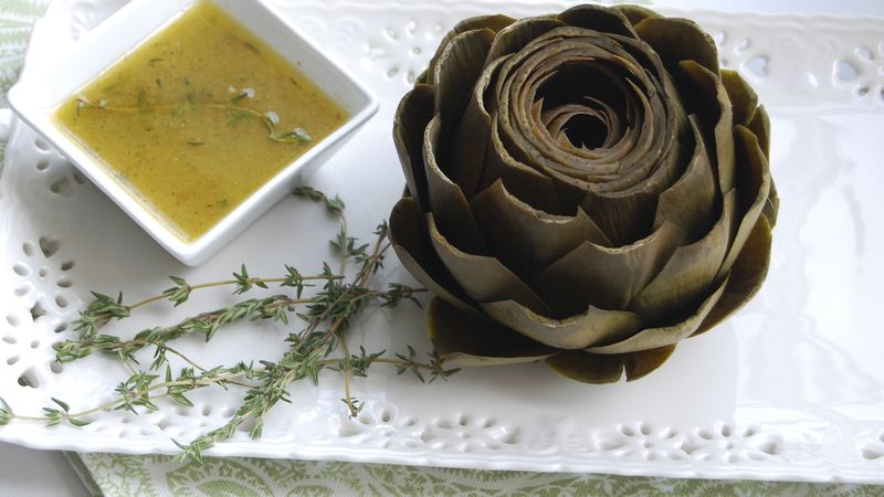 Whole Artichokes with Lemon-Thyme Dipping Sauce