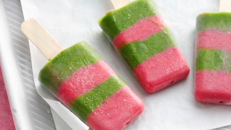 Strawberry Green Smoothie Pops
