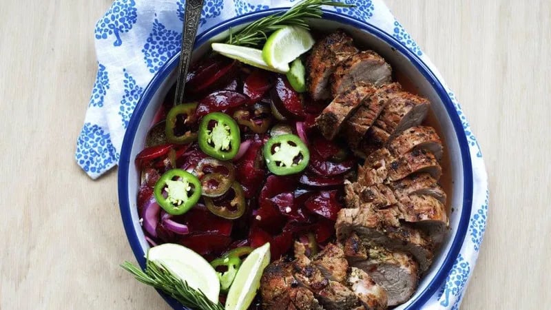 Grilled Pork Tenderloin with Jalapeño-Plum Relish