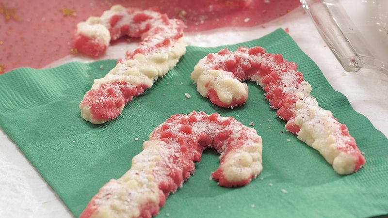 Spritz Candy Cane Cookies