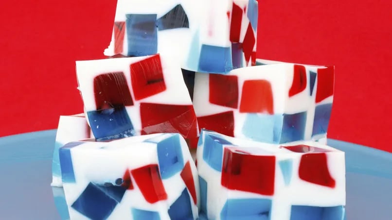 4th of July Stained Glass Gelatin Squares