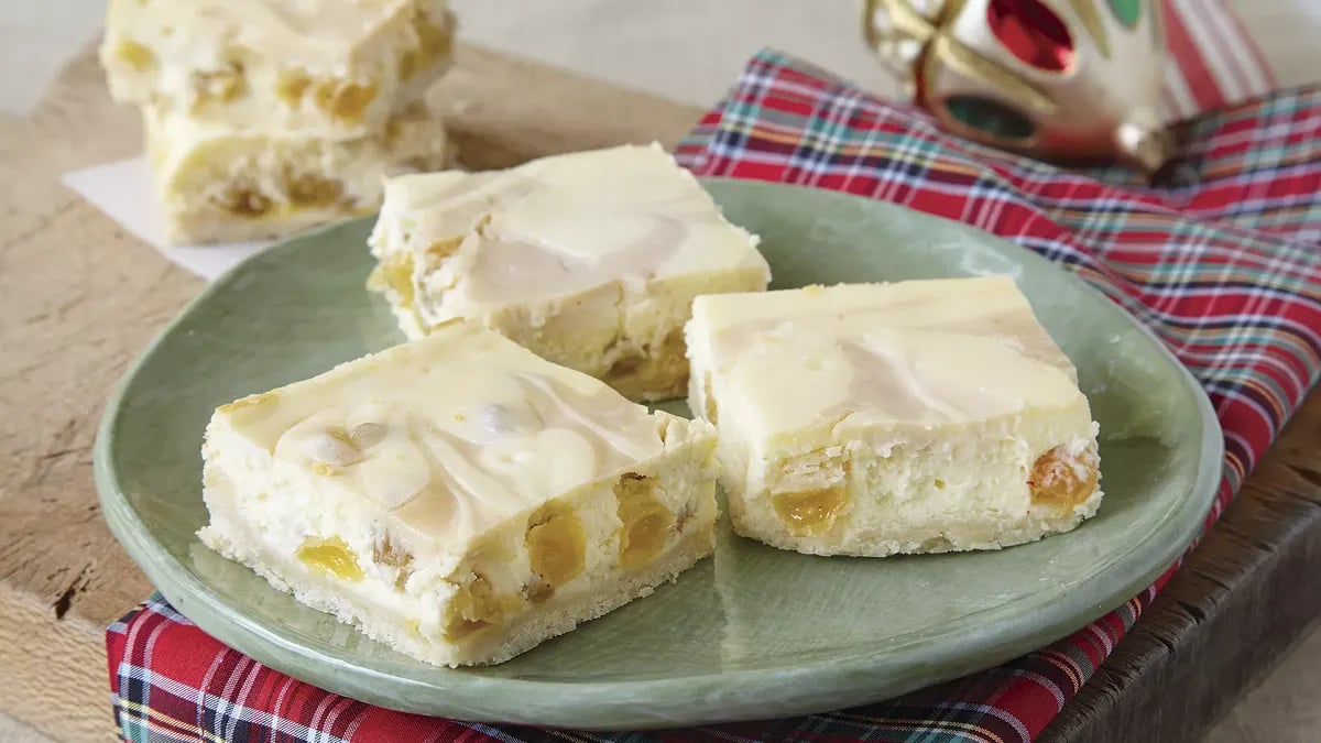 Rum Raisin Cheesecake Bars