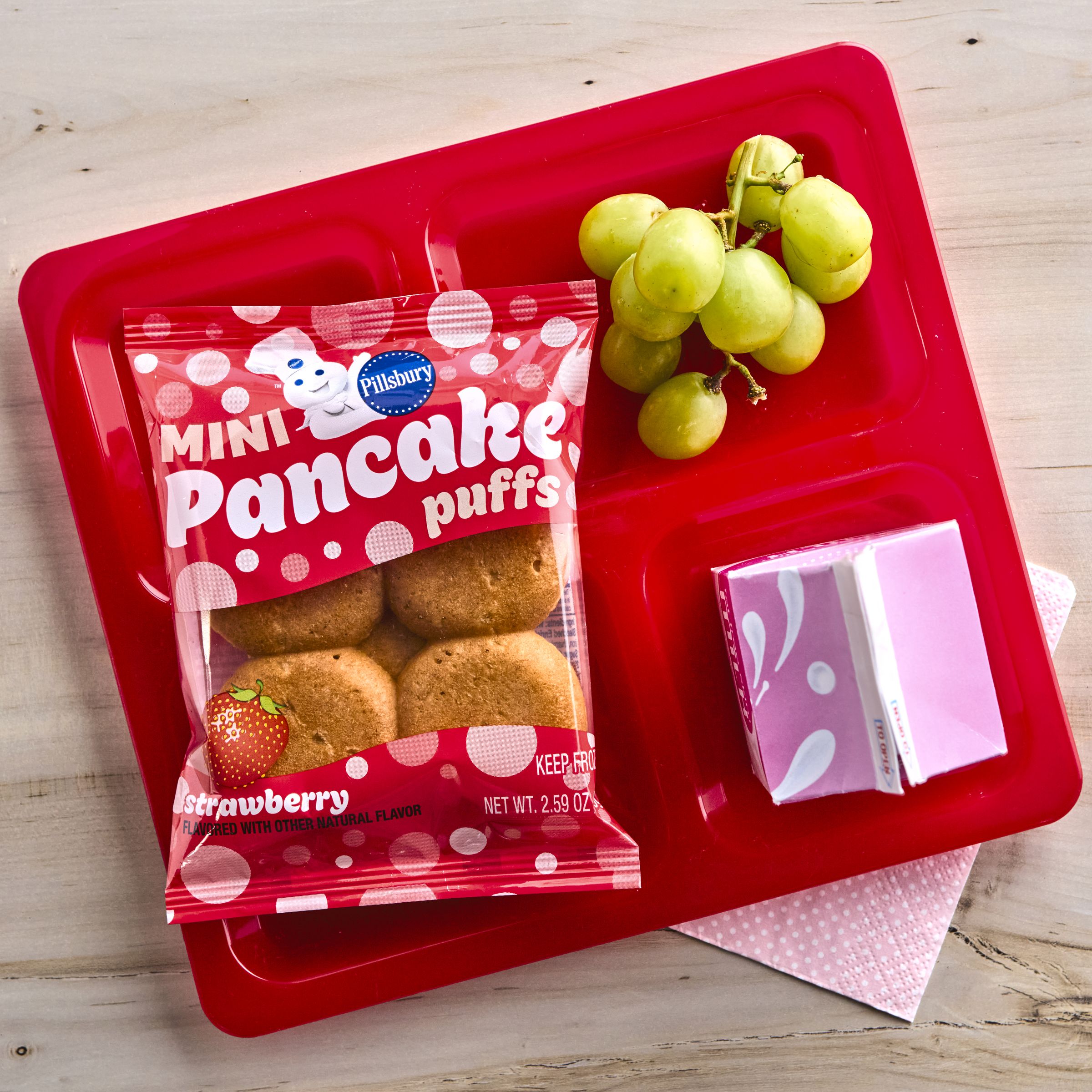  Styled Pillsbury Frozen Meals Pancake Puffs Single Serve Pouch Strawberry 72/2.59 OZ