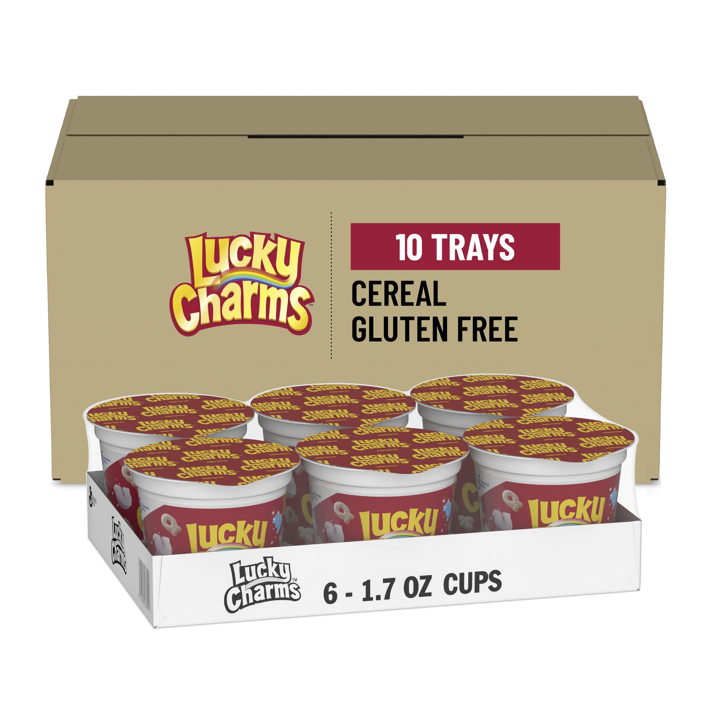  Case Optimized Hero Lucky Charms Gluten Free Cereal Single Serve Cup Pack 10/10.2 OZ