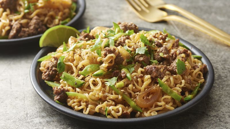 Beef Ramen Noodles with Sesame and Ginger