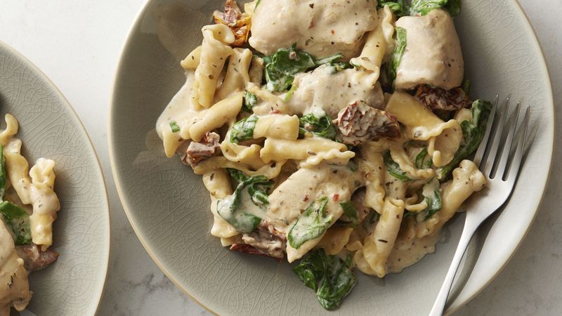 Slow-Cooker Creamy Tuscan Chicken Pasta