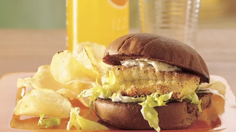 Lemon-Pepper Fish Fillet Sandwiches