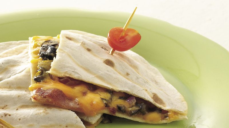 Chile, Cheese and Bacon Quesadillas