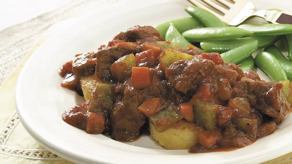 Slow-Cooker Beef Ragout on Polenta