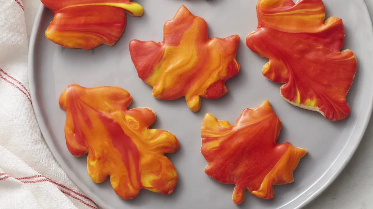 Maple Marbled Leaf Cookies