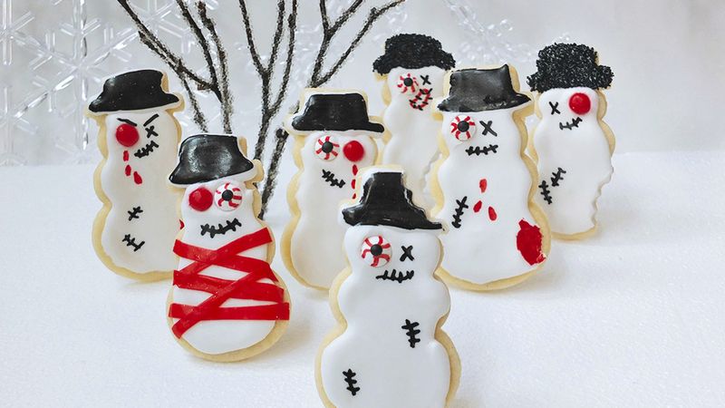 Zombie Snowman Sugar Cookies