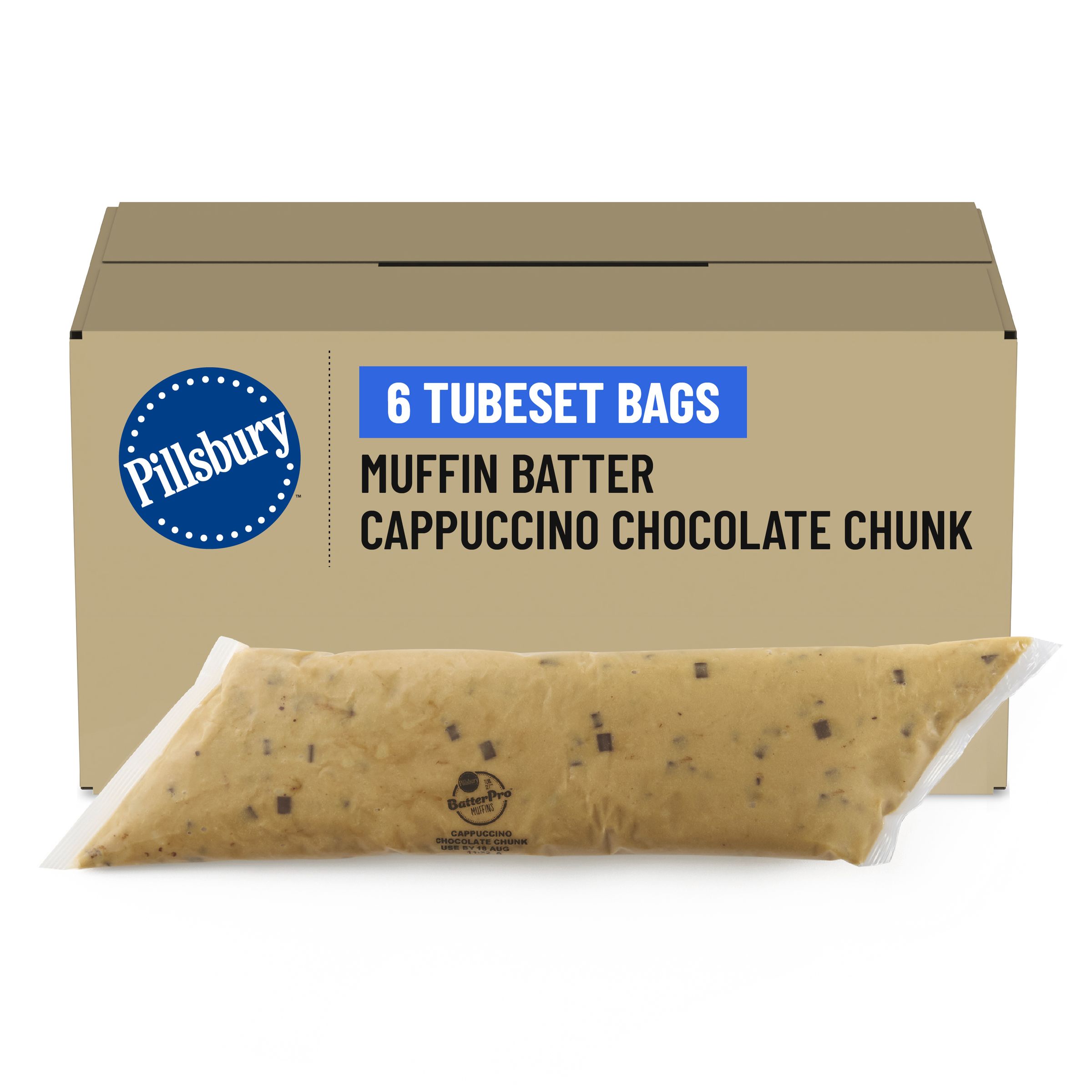  Case Optimized Hero Pillsbury BatterPro Frozen Muffin Batter TubeSet Cappuccino Chocolate Chunk 6/3 LB